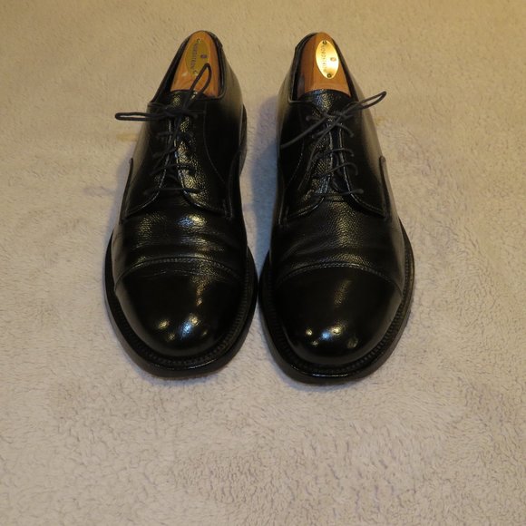 Prada Cap Toe Pebble Textured Black Leather Oxfords Dress Shoes US Size 9 - Picture 1 of 10